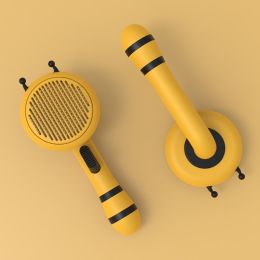 Small Bee Shaped Pet Cat Pin Comb (Color: Yellow)