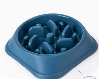 Pet Slow Feeding Bowl Dog Bowl Anti-choke Anti-skid (Option: Conventional-02 Style Blue)